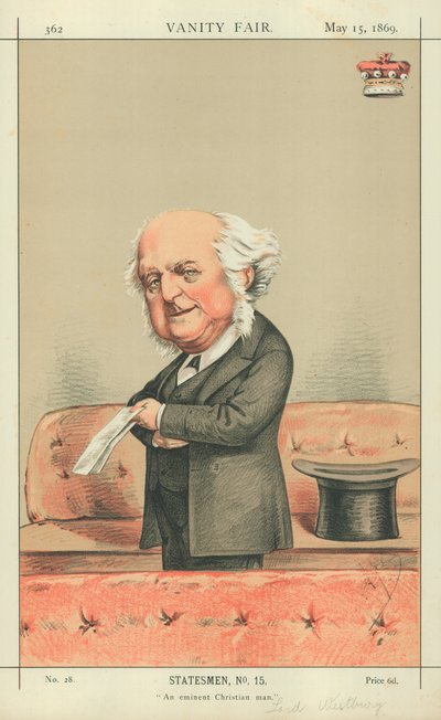 Lord Westbury, un homme chrétien éminent, 15 mai 1869, caricature de Vanity Fair - Carlo Pellegrini